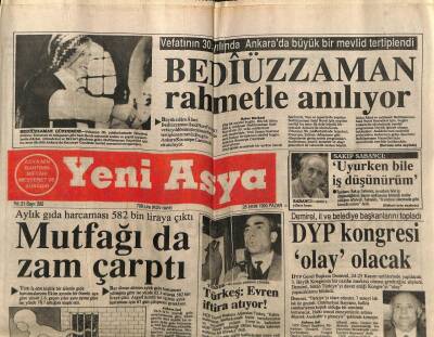 Yeni Asya Gazetesi 28 Ekim 1990 - Mutfağı da Zam Çarptı GZ104293 - 1
