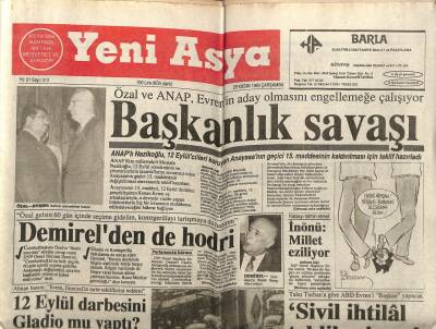 Yeni Asya Gazetesi 28 Kasım 1990 - 12 Eylül Darbesini Gladio mu Yaptı? GZ61501 - 2