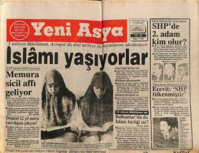 Yeni Asya Gazetesi 29 Ocak 1992 - 3 Milyon Müslüman Avrupada İslamı Yaşıyorlar GZ104254 - 1
