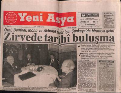 Yeni Asya Gazetesi 3 Nisan 1990 - Doğum Günü Hediyesi GZ56105 - 1