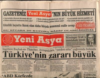 Yeni Asya Gazetesi 31 Ağustos 1990 - Tiranda Türk Büyükelçiliği Sıkı Korumada GZ87426 - 1