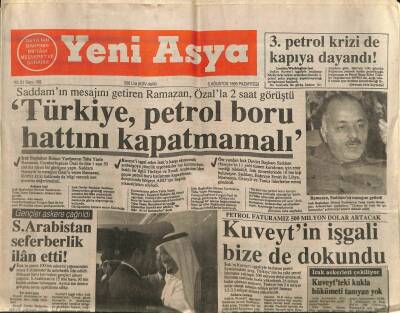 Yeni Asya Gazetesi 6 Ağustos 1990 - Suudi Arabistan Seferberlik İlan Etti GZ104347 - 1