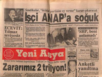 Yeni Asya Gazetesi 6 Eylül 1991 - Kaddafi Osmanlıya Emperyalist Dedi GZ56237 - 1