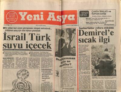 Yeni Asya Gazetesi 6 Mayıs 1990 - İsrail Türk Suyu İçecek GZ104329 - 1