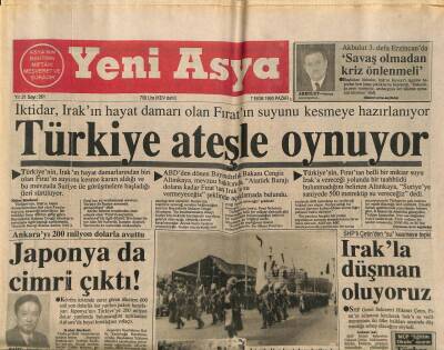 Yeni Asya Gazetesi 7 Ekim 1990 - Türkiye Ateşle Oynuyor GZ104389 - 1
