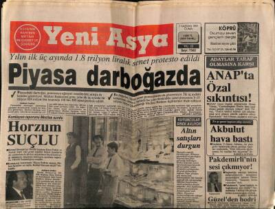 Yeni Asya Gazetesi 7 Haziran 1991 - Piyasa Darboğazda GZ61484 - 2