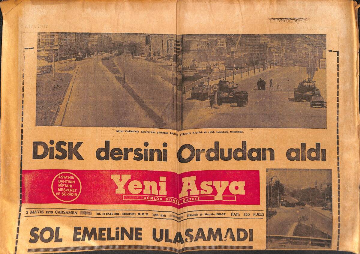 Yeni Asya Gazetesi 2 Mayıs 1979 - ABD : Türkiye'ye Acil Yardım Yapılması Lazım - İzmir'de Komünistler Kızıl Bayraklı Gösteri Yaptı GZ153360 - 1