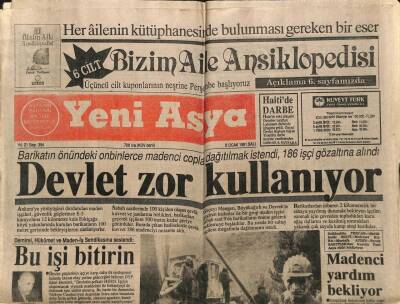 Yeni Asya Gazetesi 8 Ocak 1991 - Devlet Zor Kullanıyor, Gemiler Körfez Yolunda GZ104388 - 1