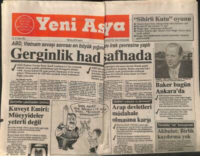 Yeni Asya Gazetesi 9 Ağustos 1990 - Gerginlik Had Safhada GZ104308 - 1
