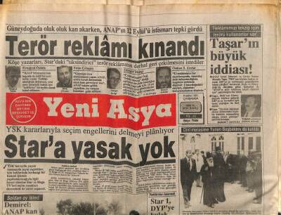 Yeni Asya Gazetesi 9 Ekim 1991 - Terör Reklamı Kınandı GZ104280 - 1