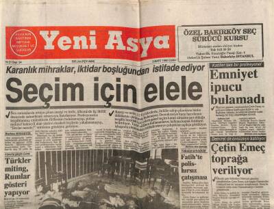 Yeni Asya Gazetesi 9 Mart 1990 - Çetin Emeç Toprağa Veriliyor GZ104278 - 1