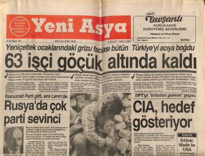 Yeni Asya Gazetesi 9 Şubat 1990 - 63 İşçi Göçük Altında Kaldı GZ104313 - 1