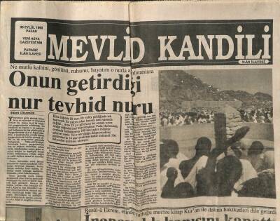 Yeni Asya Gazetesi Mevlid Kandili Eki 30 Eylül 1990 - Putlar O Akşam Baş Aşağı Yıkıldı GZ104402 - 1