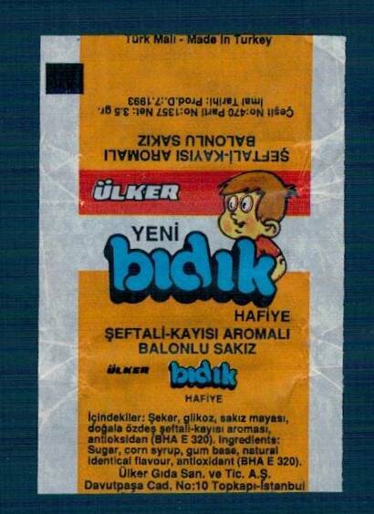 Yeni Bıdık Hafiye 1993 Sakız Sarma Kağıdı # SKZ2262 - 1