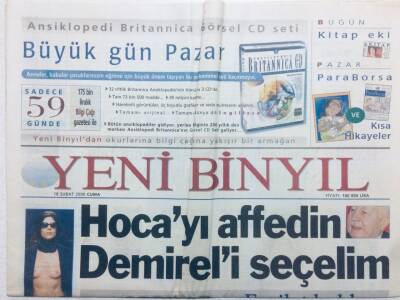Yeni Binyıl Gazetesi 18 Şubat 2000 - Hocayı Affedin Demireli Seçelim GZ41599 - 1