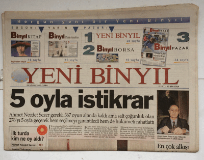Yeni Binyıl Gazetesi 28 Nisan 2000 - Faziletle MHP Birbirine Girdi GZ7589 - 1
