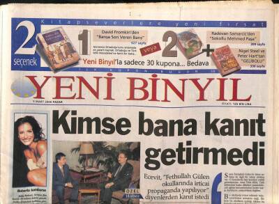 Yeni Binyıl Gazetesi 5 Mart 2000 - Şener Şen Israrcı Bir Tip Değilim , Utanırım - Alaattin Çakıcı Cezaevinde Avukat Dövdü GZ109147 - 1