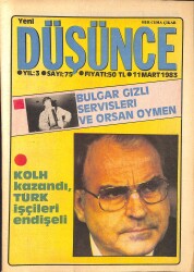 Yeni Düşünce 11 Mart 1983 - Kolh Kazandı, Türk İşçileri Endişeli NDR84811 - Gökçekoleksiyon