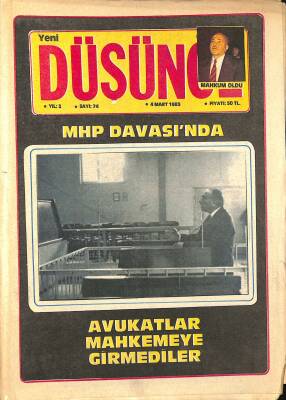 Yeni Düşünce 4 Mart 1983 - MHP Davasında Avukatlar Mahkemeye Girmediler NDR84817 - 1