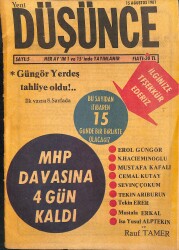 Yeni Düşünce Dergisi 15 Ağustos 1981 - MHP Davası 19 Ağustosta Başlıyor NDR85093 - Gökçekoleksiyon