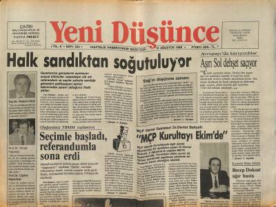 Yeni Düşünce Gazetesi 12 Ağustos 1988 - Habeşistanda İç Savaş Açlık Kadar Ölüm Getiriyor - Halk Sandıktan Soğutuluyor GZ122686 - 1