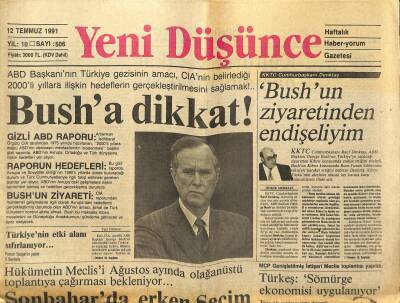 Yeni Düşünce Gazetesi 12 Temmuz 1991 - TRTye Genel Müdür Aranıyor - Busha Dikkat GZ122718 - 1