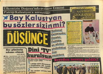 Yeni Düşünce Gazetesi 13 Eylül 1985 - Rauf Denktaş Birleşmiş Milletlerde Dost Arıyor - Türkeş İstanbulda İstirahatini Sürdürüyor GZ122857 - 1