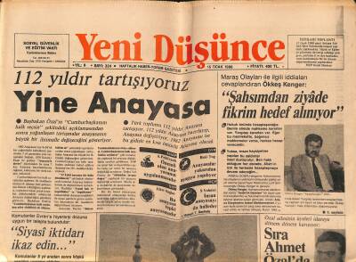 Yeni Düşünce Gazetesi 15 Ocak 1988 - Stalinin Ölüm Sahnesi Ve KGB Şefinin Büyük Hatası - Ökkeş Kenger Şahsımdan Ziyâde Fikrim Hedef Alınıyor GZ122673 - 1