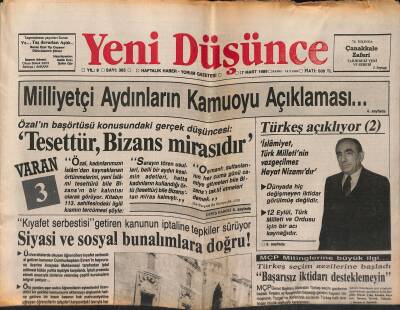 Yeni Düşünce Gazetesi 17 Mart 1989 - Cem Duna Ve Ekibi Bildiğini Okuyor... - Celalabad Düşmek Üzere... GZ122668 - 1