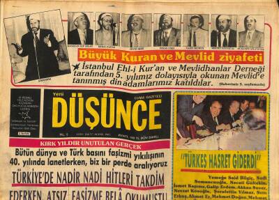 Yeni Düşünce Gazetesi 17 Mayıs 1985 - Türkeş Hasret Giderdi - İran Başkonsolosluğu Avukatı Dava Açma Yetkisi Almamış GZ122743 - 1