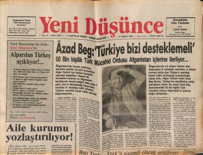 Yeni Düşünce Gazetesi 17 Şubat 1989 - Perinçek Yalnız Kalıyor Maocu Solda Yol Ayrımı - Azad Beg Türkiye Bizi Desteklemeli GZ122664 - 1