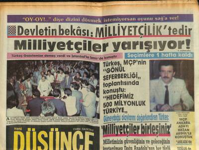 Yeni Düşünce Gazetesi 19 Eylül 1986 - Anarşist Bölücü Mihraklar Erzincanda - Özal Meydanlarda Demireli Gündeme Getirdi GZ122757 - 1