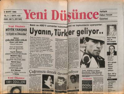 Yeni Düşünce Gazetesi 2 Mart 1990 - Batılı Ve ABDli Uzmanlar Hükümetlerini Ve Toplumlarını Uyarıyorlar GZ84890 - 1