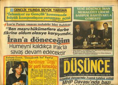 Yeni Düşünce Gazetesi 22 Mart 1985 - İstiklâl Marşının Kabulü Kutlandı - İstanbul Davasında 2 Sanık Tahliye Edildi GZ122704 - 1