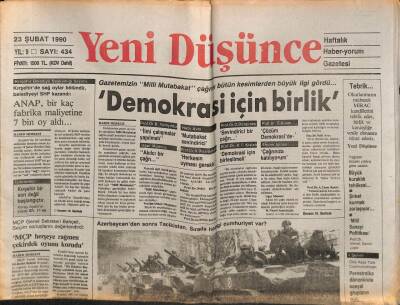 Yeni Düşünce Gazetesi 23 Şubat 1990 - Avrupada Amerikan Sineması Tutulmuyor GZ84889 - 1