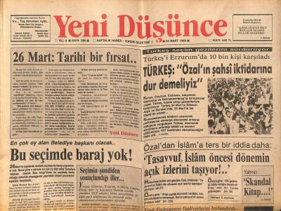 Yeni Düşünce Gazetesi 24 Mart 1989 - Papandreunun Çevresinde Kurulan Çember Daralıyor - Türkeşi Erzurumda 10 Bin Kişi Karşıladı GZ122669 - 1