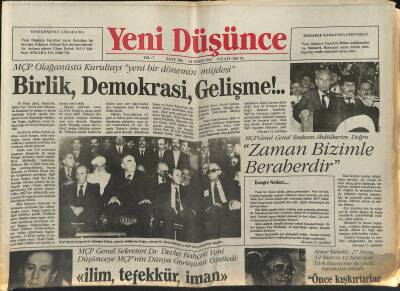 Yeni Düşünce Gazetesi 24 Nisan 1987 - Şevket Çetin Tahliye Oldu - Öğrenci Eylemlerinde Kışkırtma Var !.. GZ122693 - 1