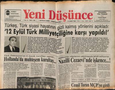Yeni Düşünce Gazetesi 24 Şubat 1989 - Yaşar Yıldırım Askere Gidiyor - Hollandada Muhteşem Kurultay... GZ122665 - 1
