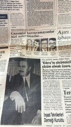 Yeni Düşünce Gazetesi 25 Kasım 1988 - Ülkücü Liderlerden Ortak Açıklama * Muhsin Yazıcıoğlu - Bahçeli - Mustafa Mit - Yıldırım GZ122681 - 2