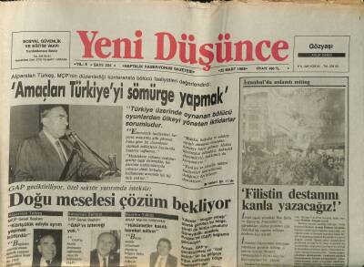 Yeni Düşünce Gazetesi 25 Mart 1988 - ABD Panamada İç Ayaklanmayı Sürdürüyor... - Doğu Meselesi Çözüm Bekliyor GZ122688 - 1