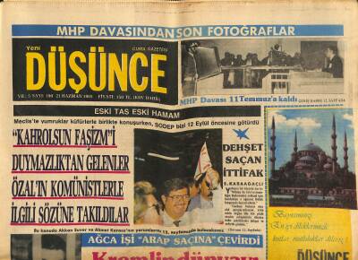 Yeni Düşünce Gazetesi 26 Temmuz 1985 - Ağca Saçmalayınca Çelebi Azarladı... - Afganistan Olaylarını Yorumlayan Bayar GZ122854 - 1