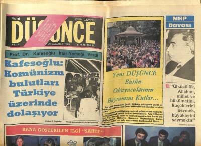 Yeni Düşünce Gazetesi 29 Haziran 1984-Özalın Kızı,Dikkatleri Üzerine Toplamağa Devam Ediyor-KafesoğluKomünizm Bulutları Türkiye Üzerinde Dolaşıyor GZ122799 - 1