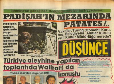 Yeni Düşünce Gazetesi 3 Ekim 1986 - Türkiye Aleyhine Yapılan Toplantıda Wallraff da Konuştu - Bulgar Mezalimi GZ122759 - 1