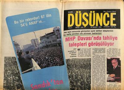 Yeni Düşünce Gazetesi 30 Mart 1984 - Mitterandın Amerikayı Ziyareti Ve NATO Gerçeği - MHP Davasında Tahliye Talepleri Görüşülüyor GZ122796 - 1