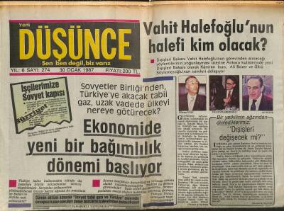 Yeni Düşünce Gazetesi 30 Ocak 1987 - İngiliz Televizyonunda Yılmaz Güneyin Filmi Oynatıldı , Atatürke Dil Uzatıldı ! GZ122824 - 1