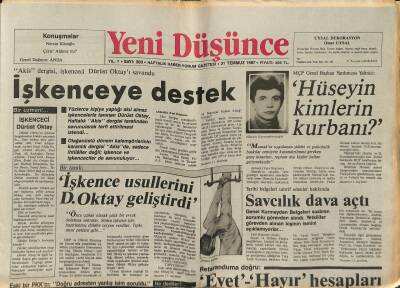 Yeni Düşünce Gazetesi 31 Temmuz 1987 - MÇP Genel Başkan Yardımcısı Yahnici Hüseyin Kimlerin Kurbanı ? GZ122701 - 1