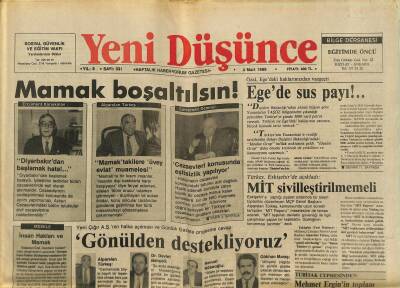 Yeni Düşünce Gazetesi 4 Mart 1988 - En Fazla Dolandırılan Yazar Nâzım Hikmet - Yahudi Zulmünü Kim Durduracak ? GZ122773 - 1
