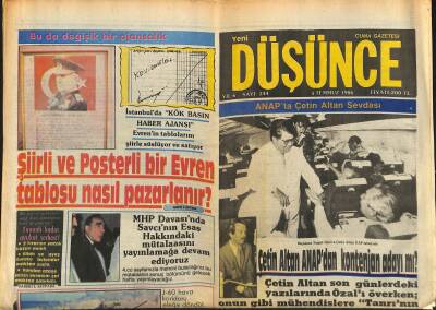 Yeni Düşünce Gazetesi 4 Temmuz 1986 - Anthony Quinn Müslüman Oldu - Çetin Altan ANAPdan Kontenjan Adayı Mı ? GZ122749 - 1