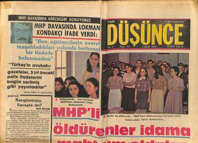 Yeni Düşünce Gazetesi 5 Ekim 1984 - Bayar Sergi Açtı - MHPli Öldürenler İdama Mahkum Oldular GZ122875 - 1