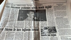 Yeni Düşünce Gazetesi 5 Haziran 1992 - Muhsin Yazıcıoğlu Türk Dünyasının Problemleri Turistik Mesele Değildir GZ122846 - 2